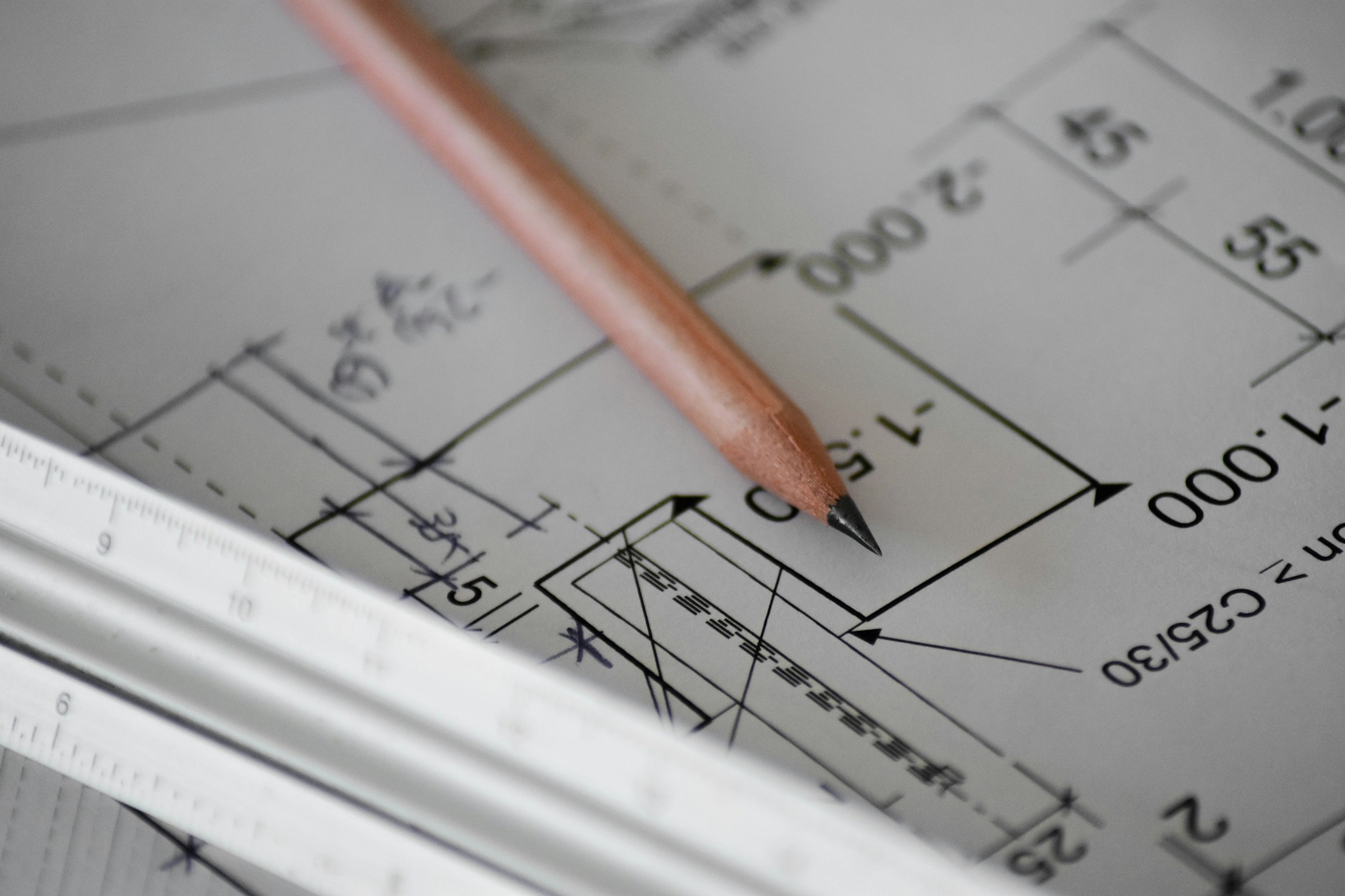 Architectural drafting and precision measurement schematics
