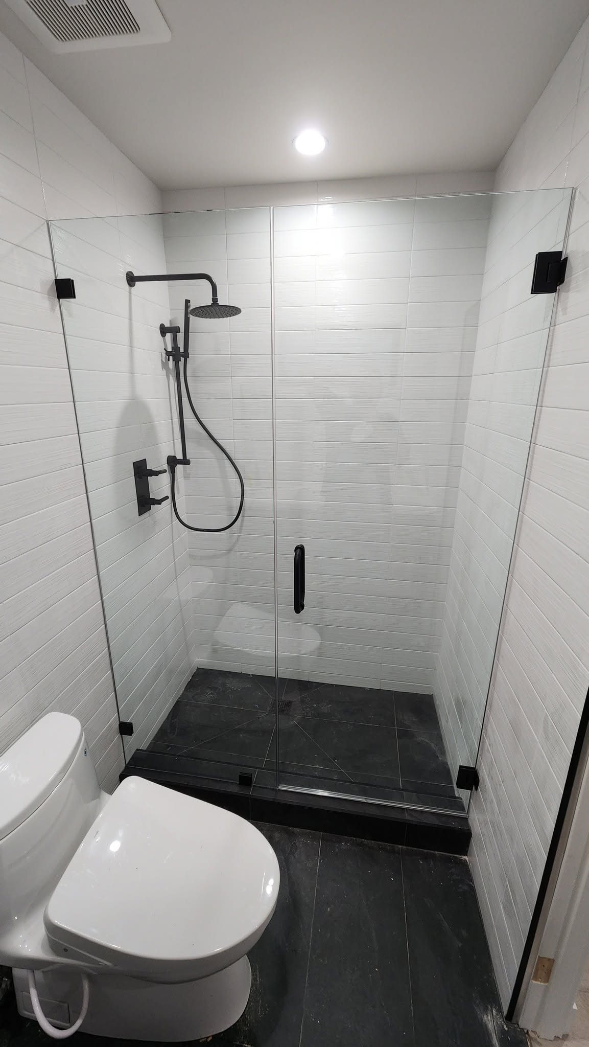 Matte Black Frameless Shower Door